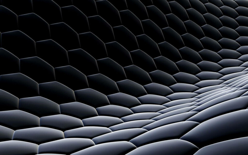 3D Honeycomb Wallpaper: Sleek Black & Gray Background Design