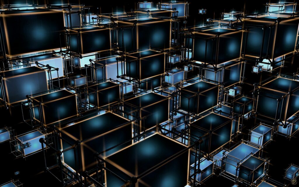 Futuristic 3D Interlocking Cube Wallpaper - 3840x2400 Background