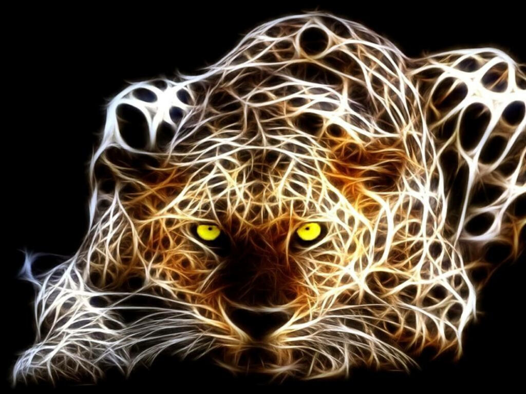 High-Def 3D Jaguar Wallpaper with Mesmerizing Pattern & Striking Eyes