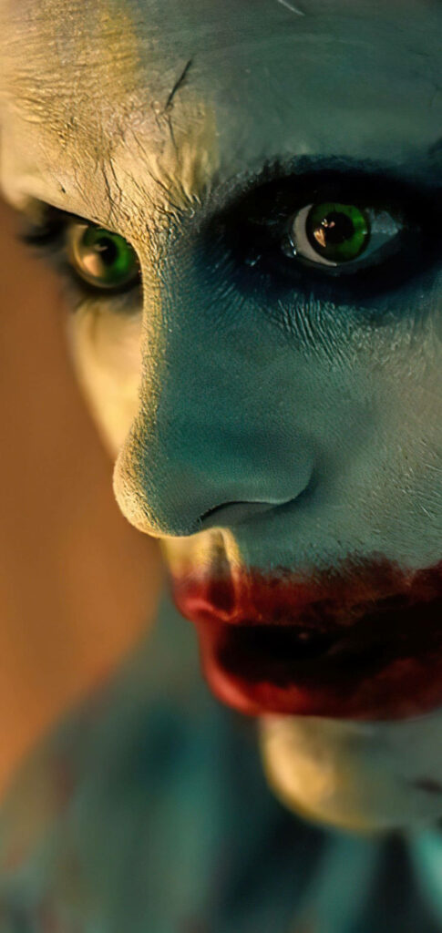 3D Close-Up Joker Wallpaper: Jared Leto's Iconic Character Design