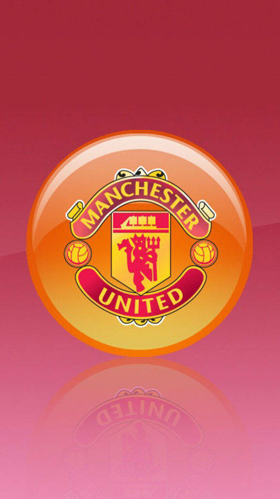 3D Manchester United Logo Wallpaper: Dark Red to Pink Gradient