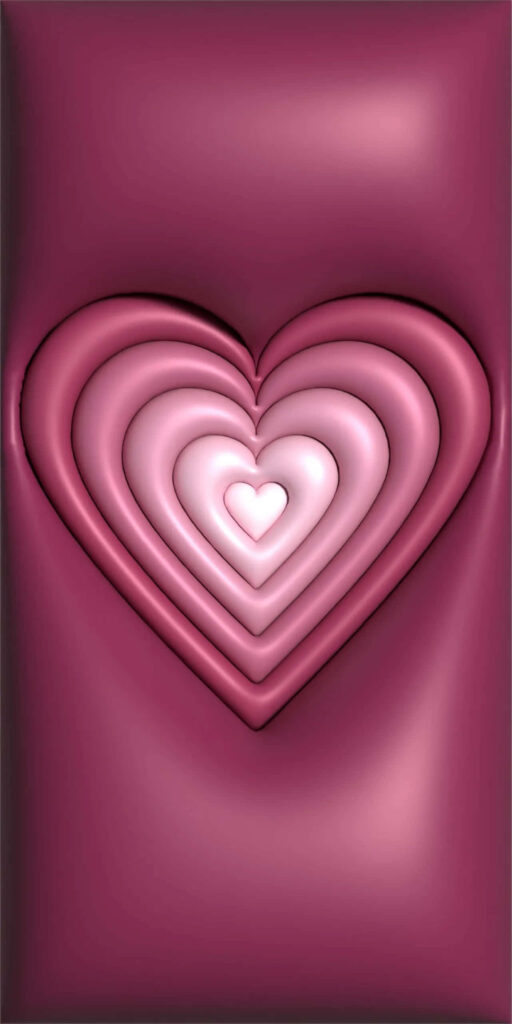 3D Nested Hearts Wallpaper: Elegant Pink Background for Romantic Spaces