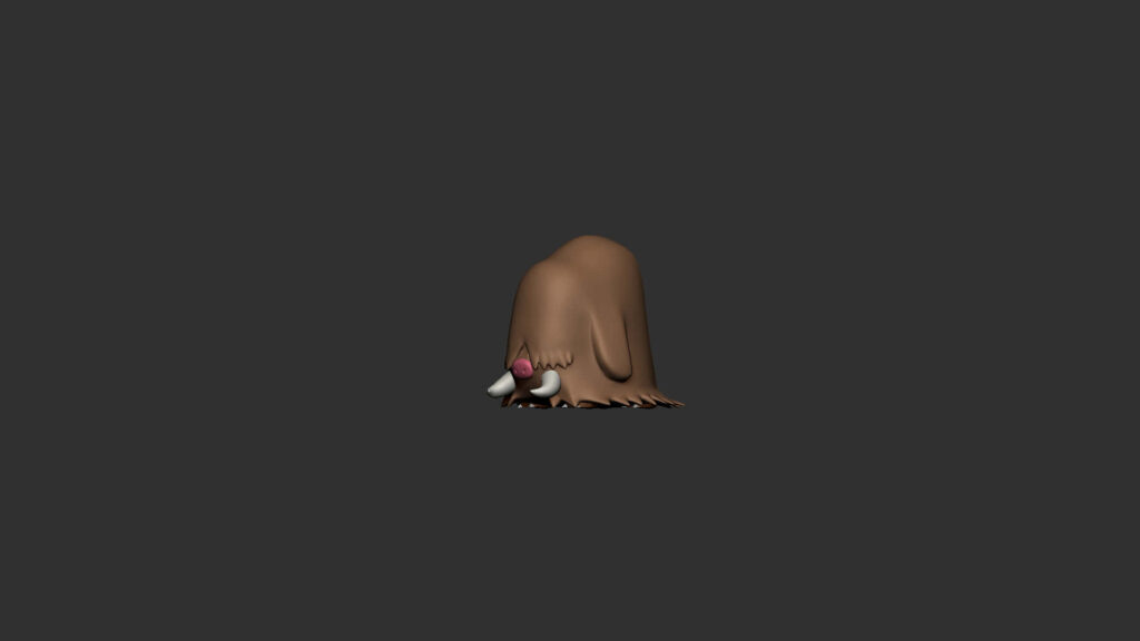 3D Piloswine Wallpaper: Intricate Design on Sleek Black Background