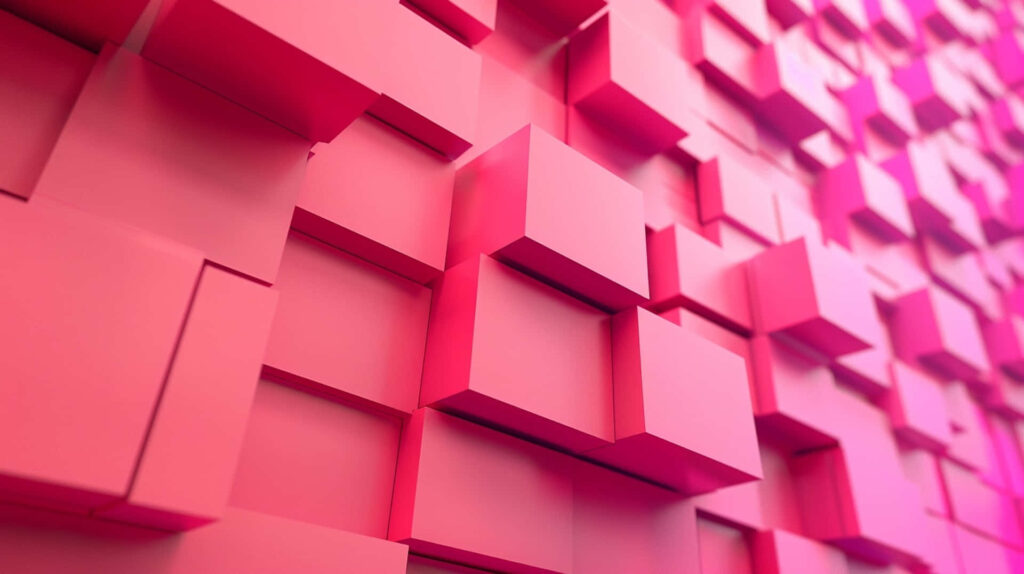 3D Pink Block Wallpaper: Modern Abstract Pattern with Depth