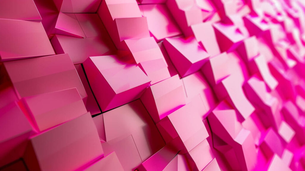 Vibrant 3D Geometric Pink Wallpaper for Modern Backgrounds