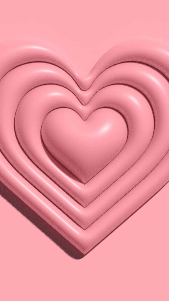 Three-Dimensional Soft Pink Heart Wallpaper - Modern Aesthetic Background