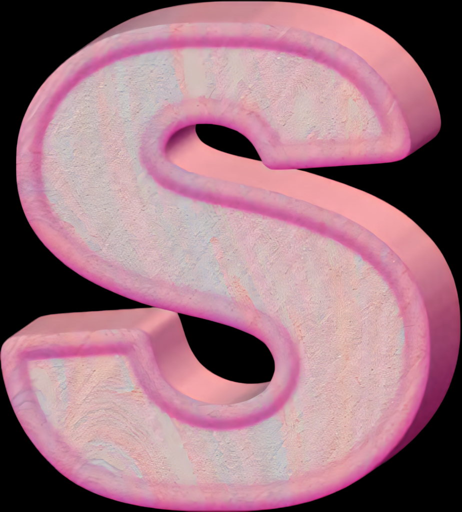 3D Pink Marbled Letter S Wallpaper: Playful Cake-Inspired Design