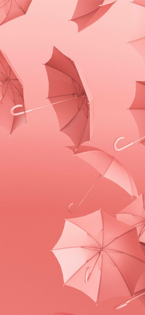 Dynamic 3D Pink Umbrellas Wallpaper - Vibrant Gradient Background
