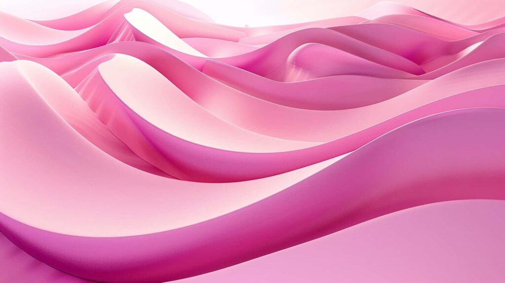 3D Abstract Pink Waves Wallpaper - Modern Flowing Background Design