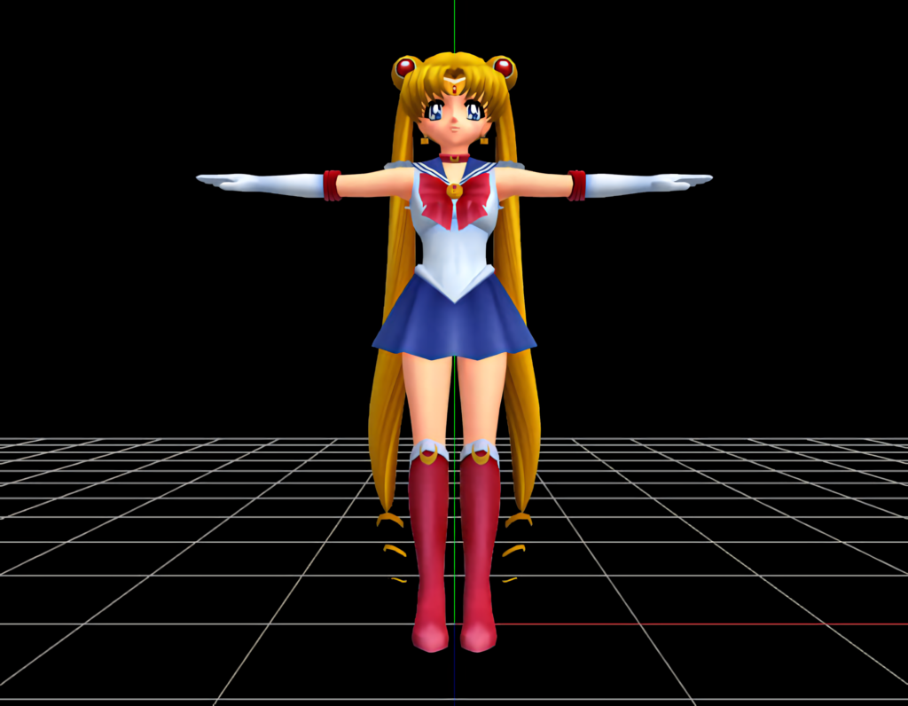 3D Sailor Moon T-Pose Wallpaper with Classic Anime Design