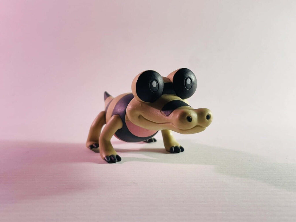 3D Sandile Wallpaper: Playful Crocodile Model on Minimal Background