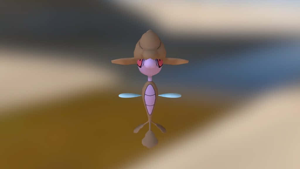 3D Skrelp Pokémon Wallpaper with Soft Gradient Background