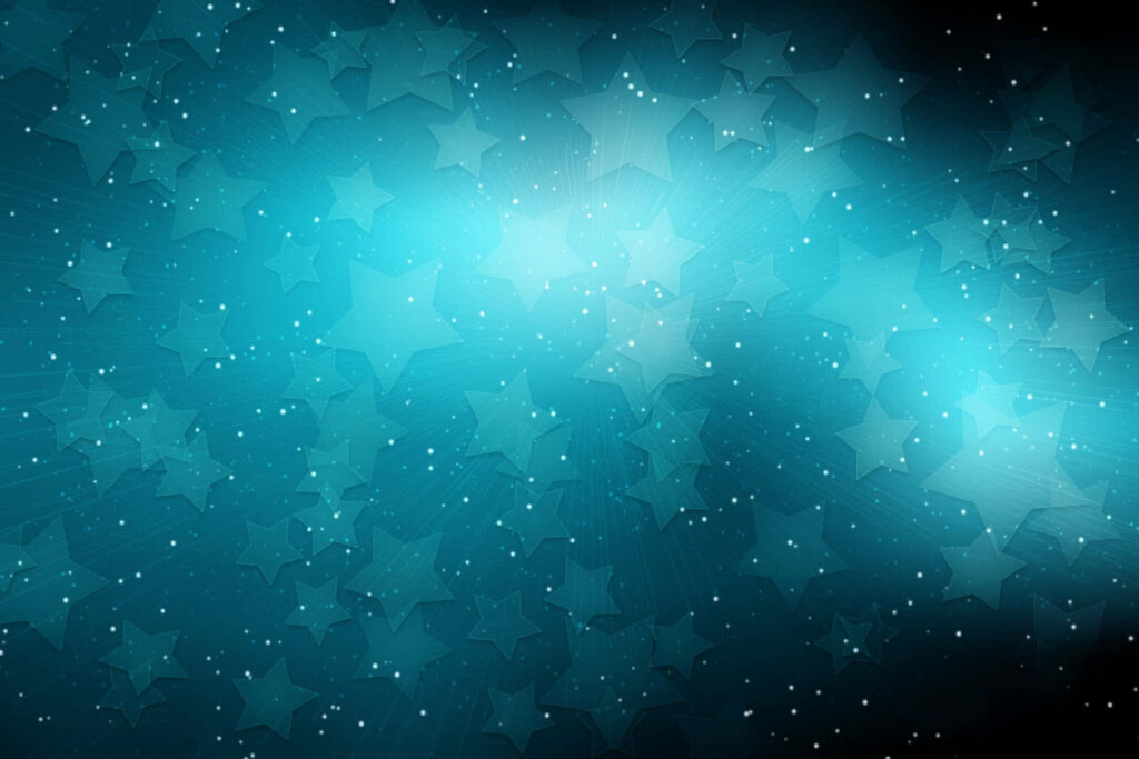 3D Star Illustration in Glowing Turquoise Space Wallpaper