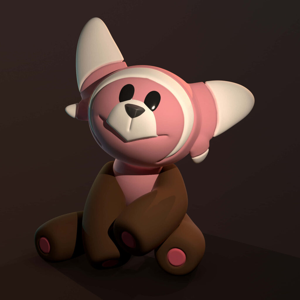 Stufful Pokémon 3D Wallpaper: Vibrant Art on Dim Background
