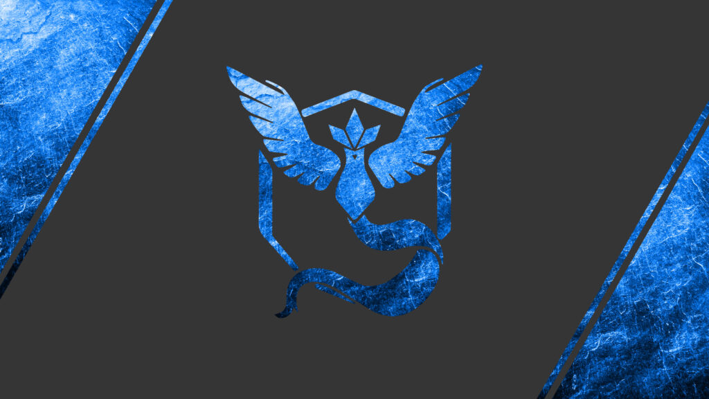 Team Mystic 3D Wallpaper: Vibrant Blue & Grey Pokémon Go Background