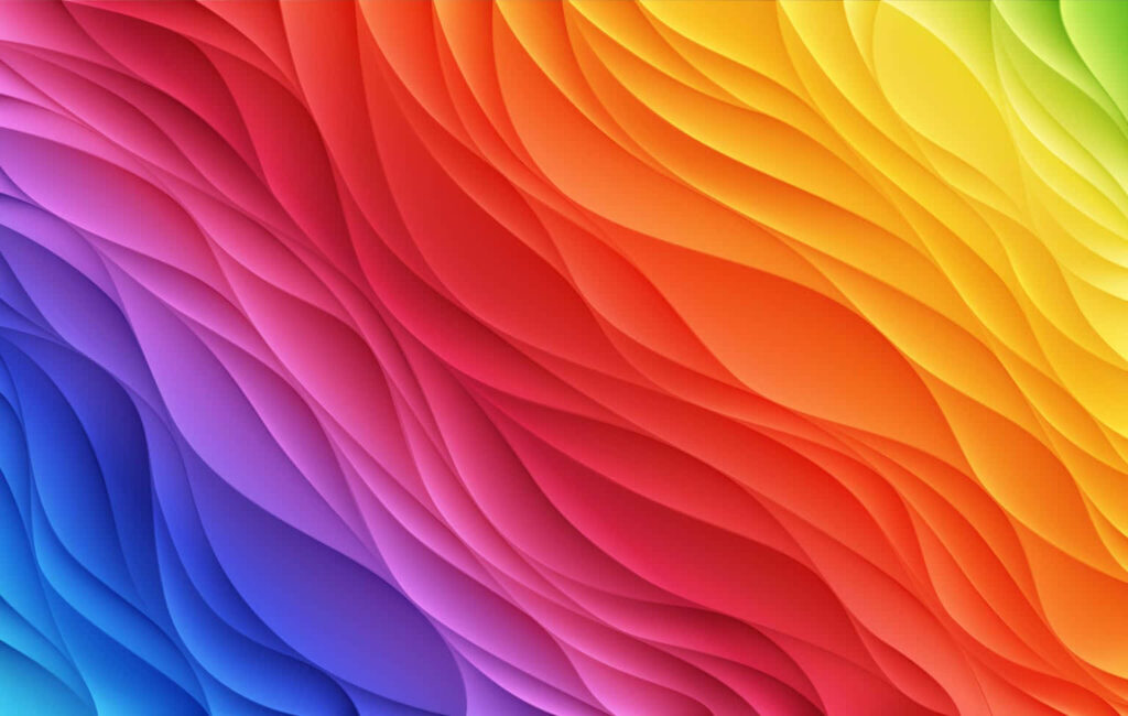 Vibrant 3D Wavy Abstract Wallpaper with Stunning Color Gradient