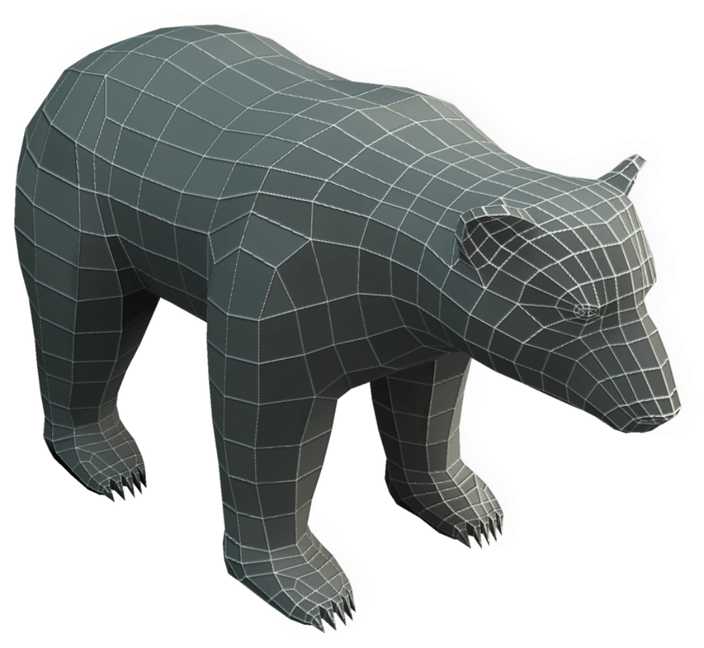 3D Wireframe Bear Wallpaper: Geometric Digital Art Background