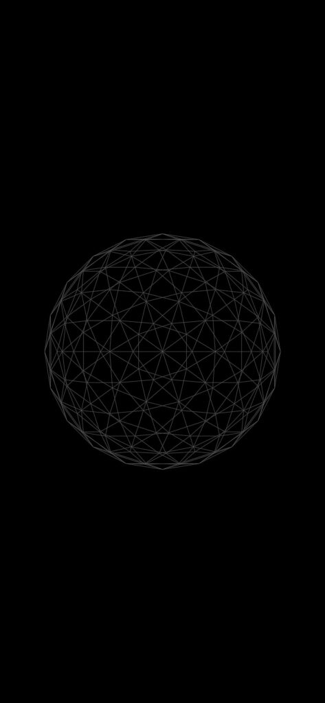 Minimalist 3D Wireframe Sphere Wallpaper on Black Background