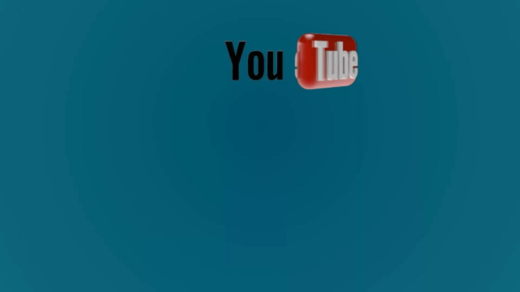 YouTube Logo Wallpaper: 3D Effect on Teal Background 2048x1152