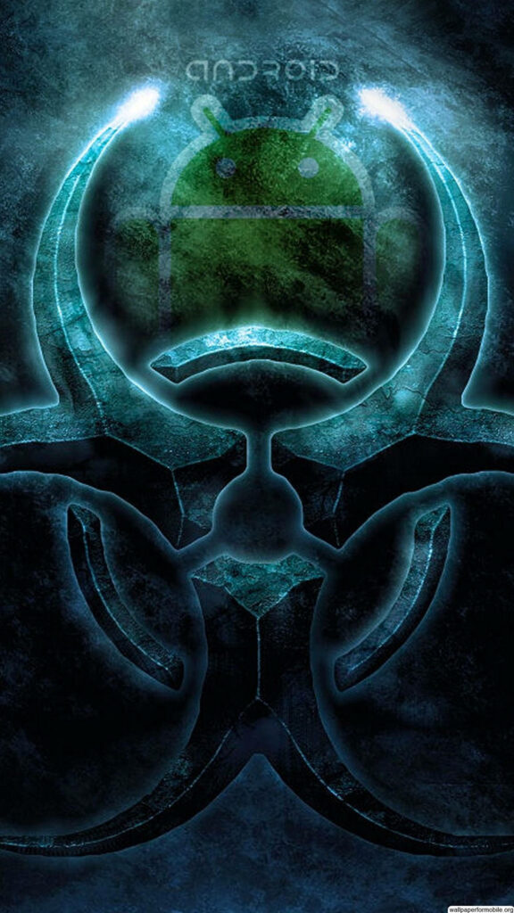 4K Biohazard Android Logo Wallpaper - Edgy Tech Background