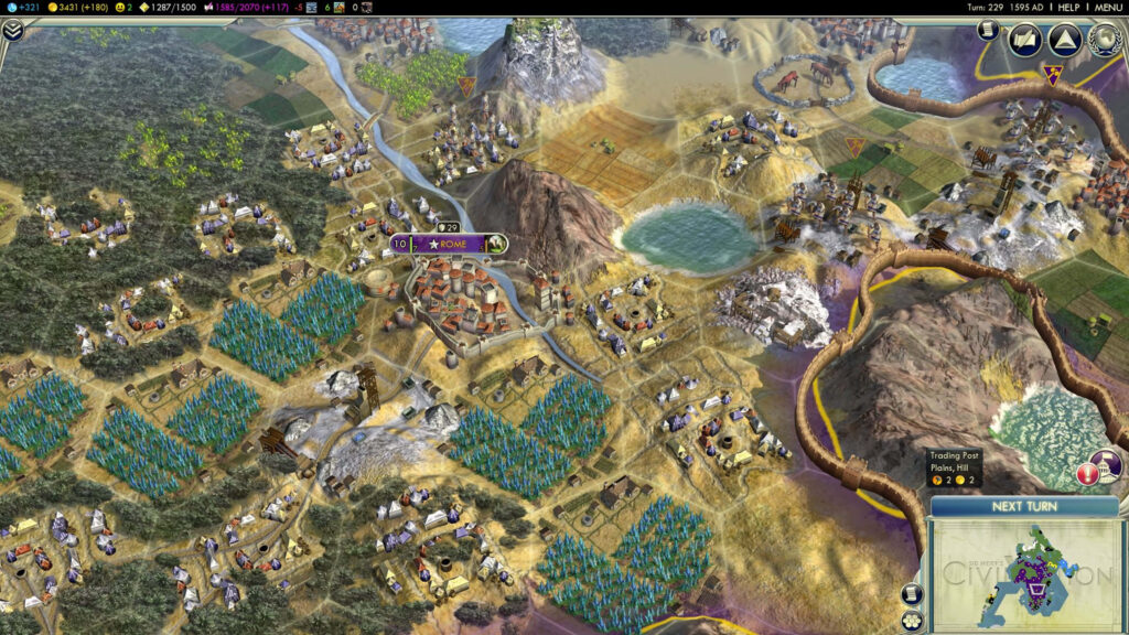Vibrant Village Landscape Revealed in 4K Civilization V Background, Accompanied by Interactive Game Guide Wallpaper