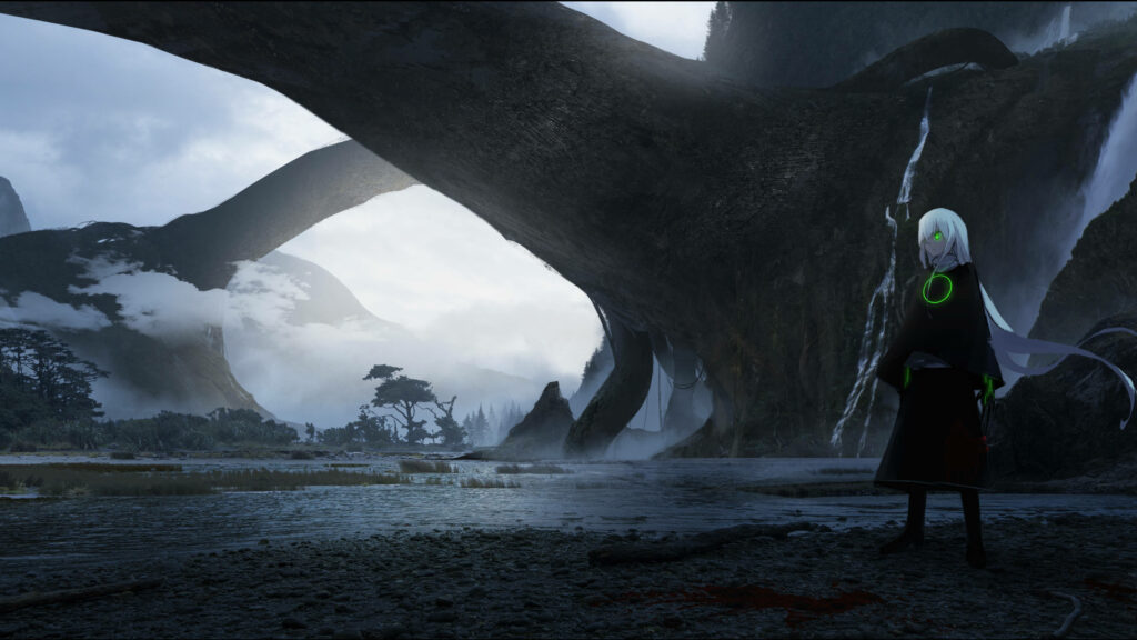 Haunting 4K Dark Fantasy Anime Wallpaper: Mysterious Landscape Art