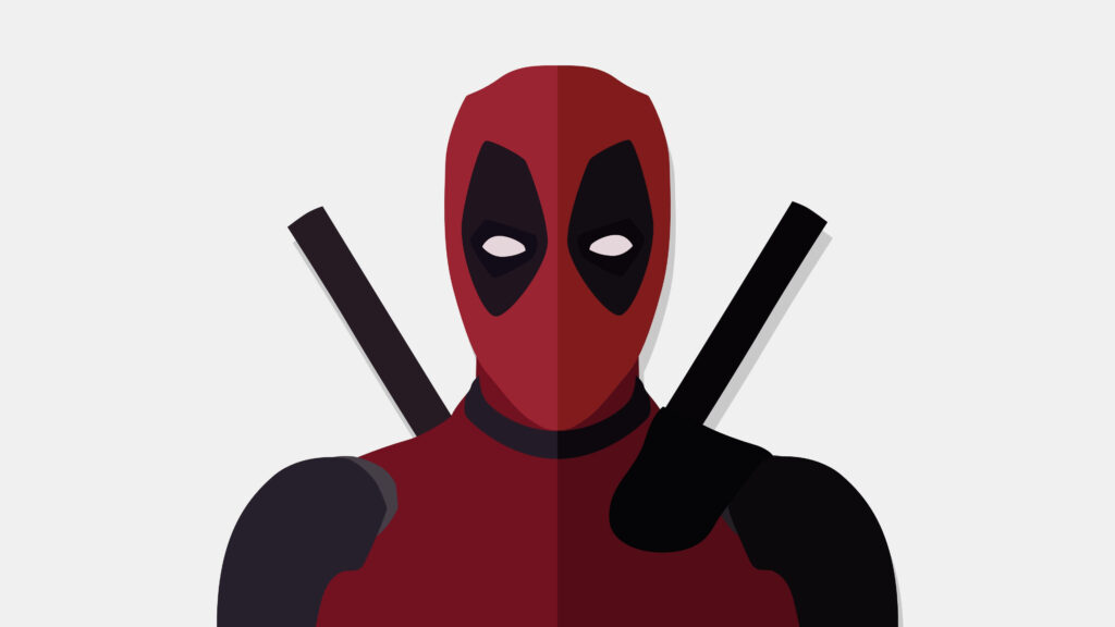 Minimalist 4K Deadpool Wallpaper: Bold Red & Black Iconic Design