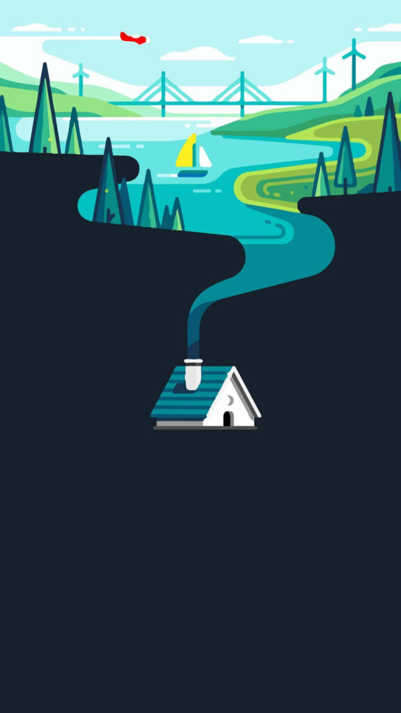 Serene 4K Minimalist Phone Wallpaper: Modern Landscape Design