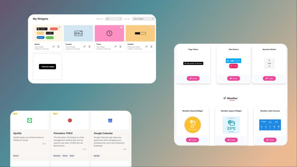 Minimalist 4K widget dashboard wallpaper with productivity tools soft gradient background desktop