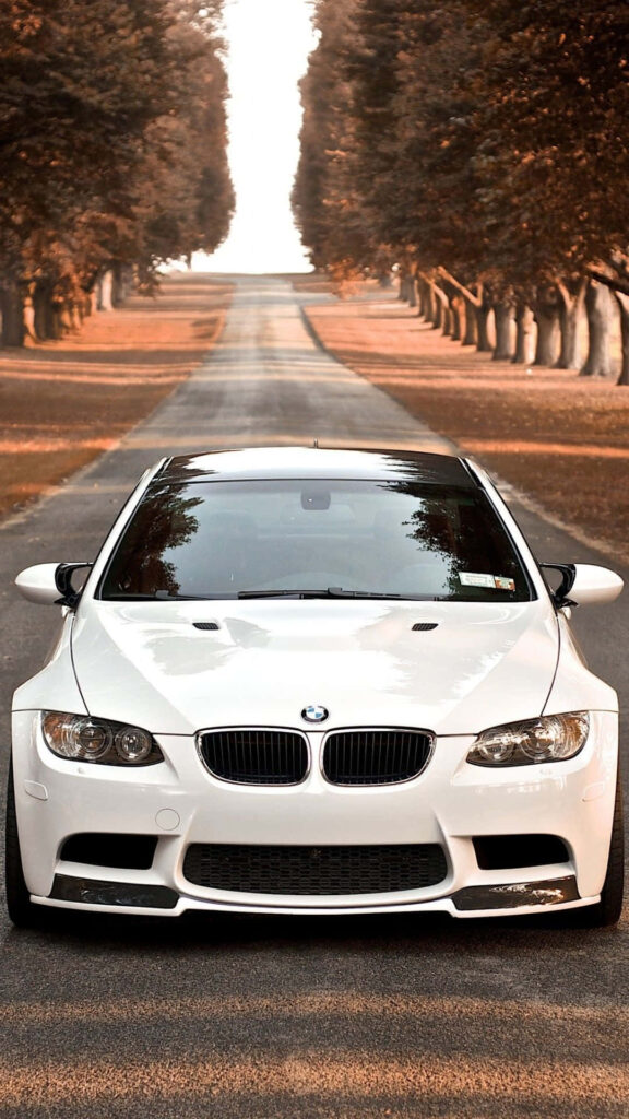 4K HD Mobile Wallpaper: Stunning White BMW M8 Model Car in Captivating Background