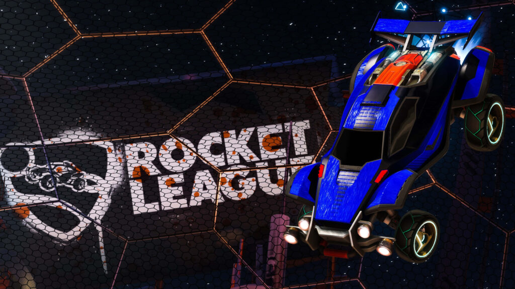 Blue Tint Dominance: Rocket League's Octane Battle Car in a Stunning 4K Splash Art Wallpaper