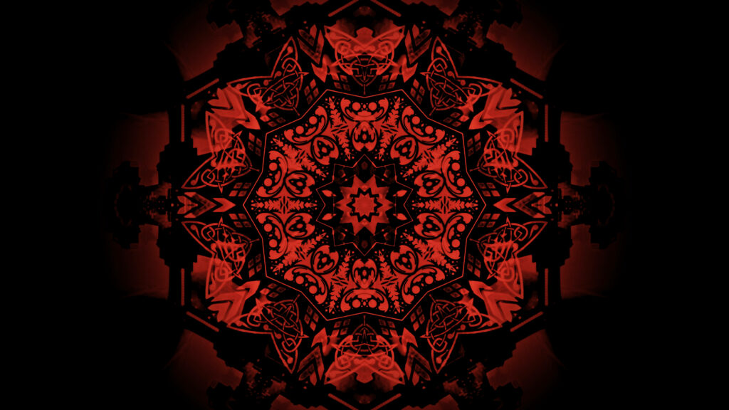 Striking 4K UHD Red Mandala Wallpaper on Dark Background