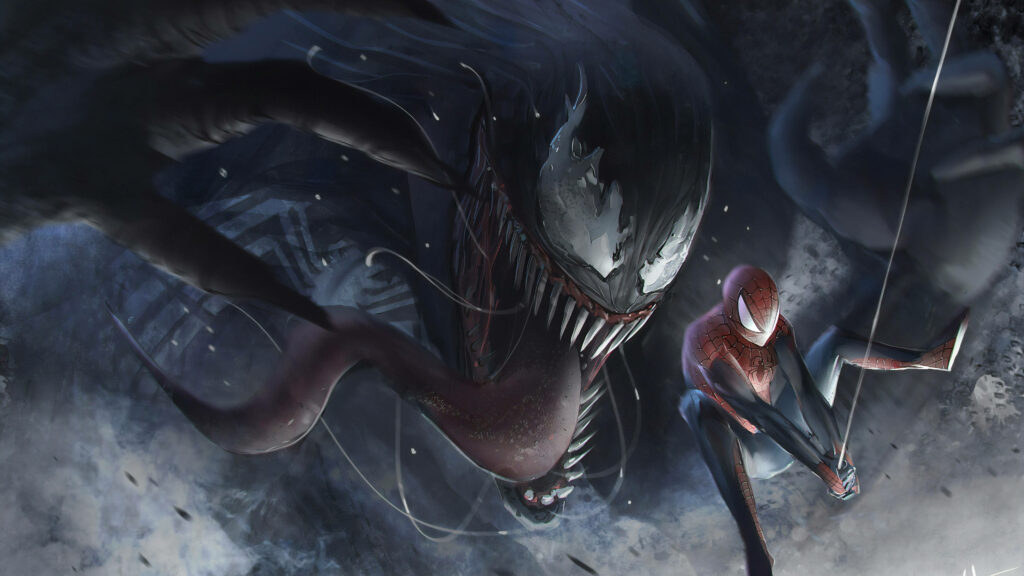 Epic Venom vs. Spider-Man 4K Ultra HD Action Wallpaper Background