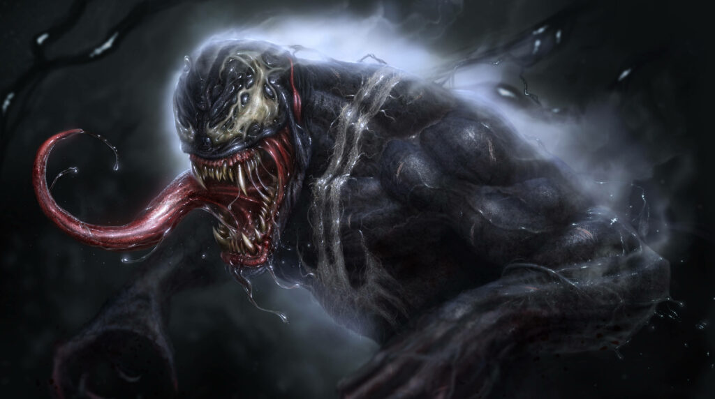 Ultra HD Venom Wallpaper: Eerie Misty Atmosphere & Iconic Design