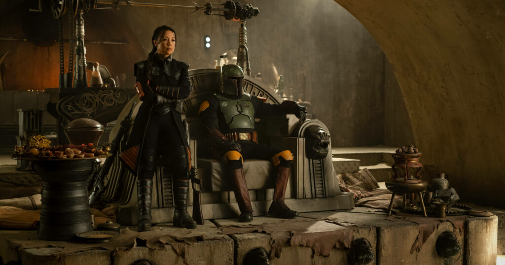 Epic 4K Wallpaper: Fennec Shand & Boba Fett on Throne