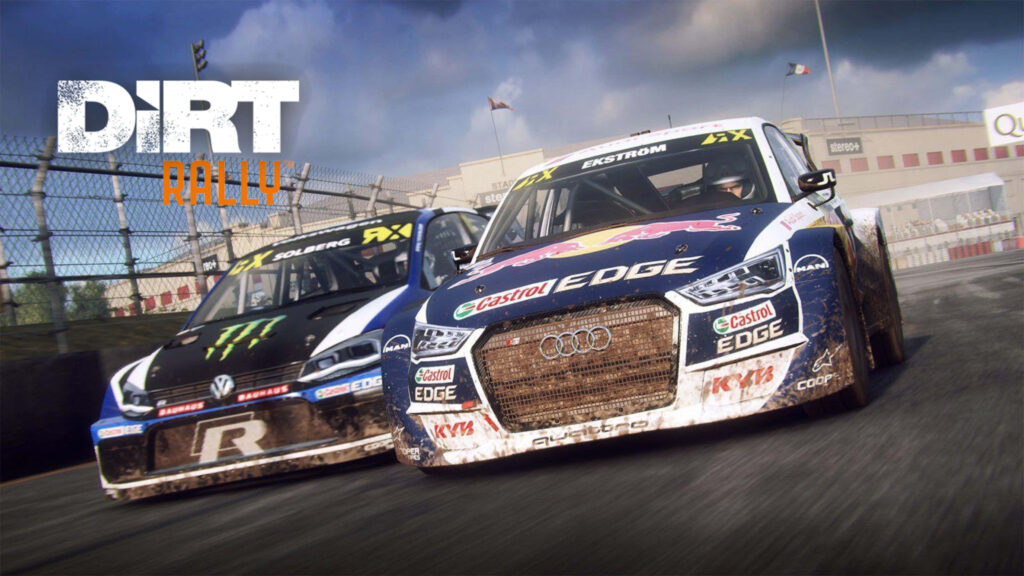 Dirt Rally intense racing duel: realistic cars on dusty track wallaper Wallpaper
