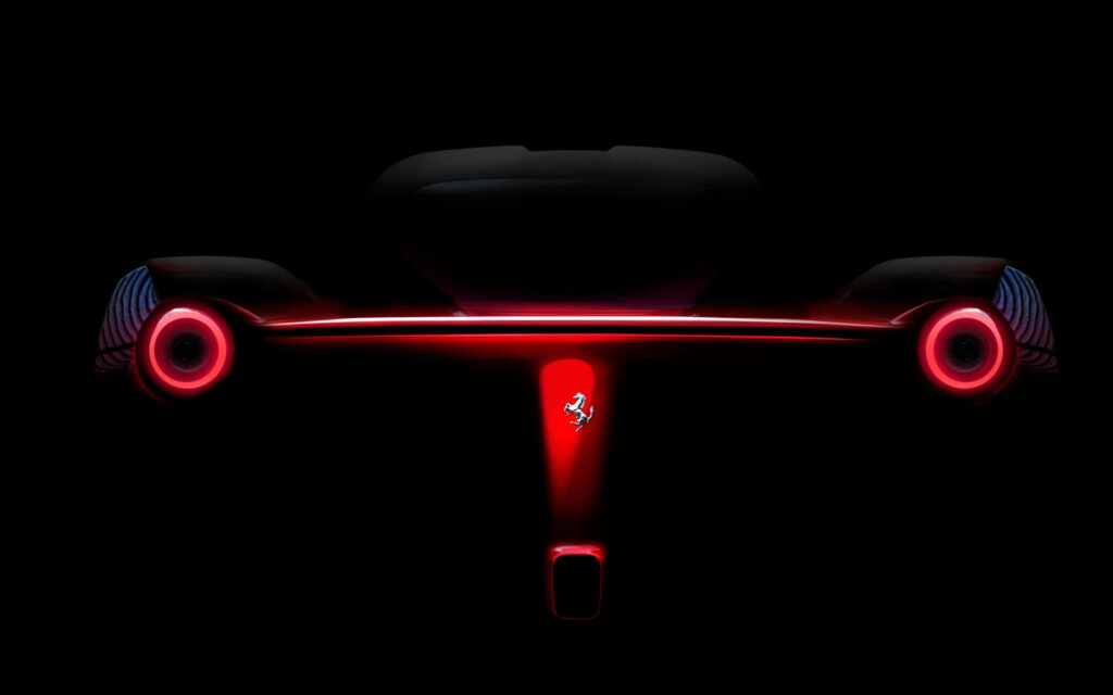 Red Hot Speed: Unleashing the Power of a 4K Ferrari in an Industrial Studio Setting Wallpaper