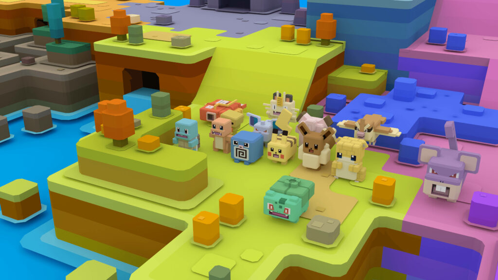 Captivating Characters in Square: A Mesmerizing 4K Wallpaper of Pokémon Quest Game