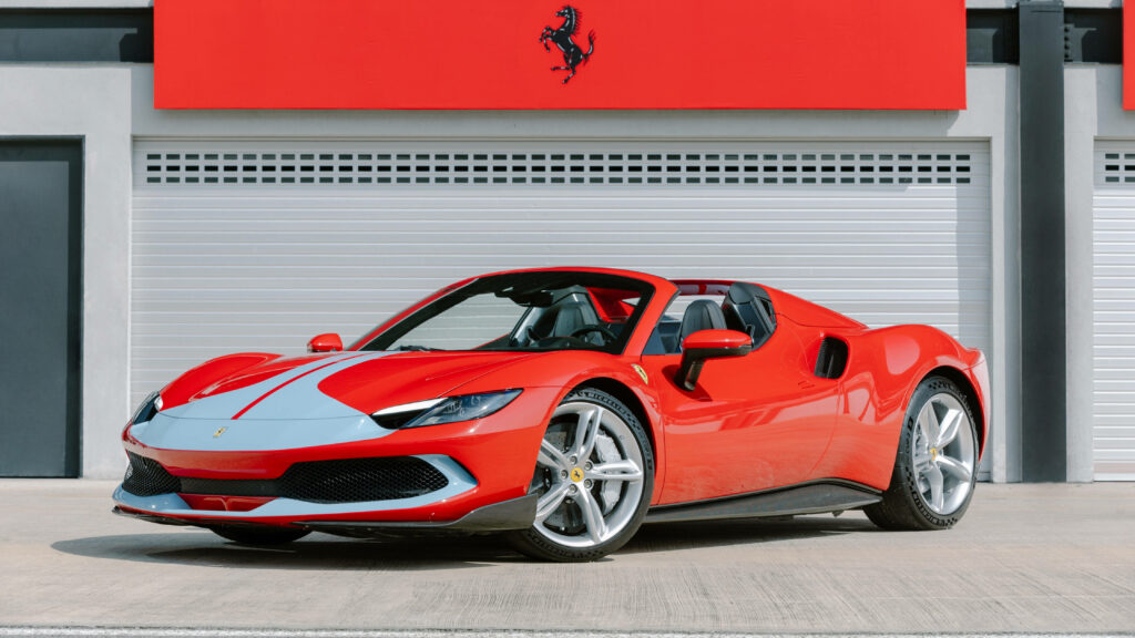 Revving Up in Style: Mesmerizing 4k Car Wallpaper Showcasing a Striking Red Ferrari 296 Sports Car in Garage Ambiance