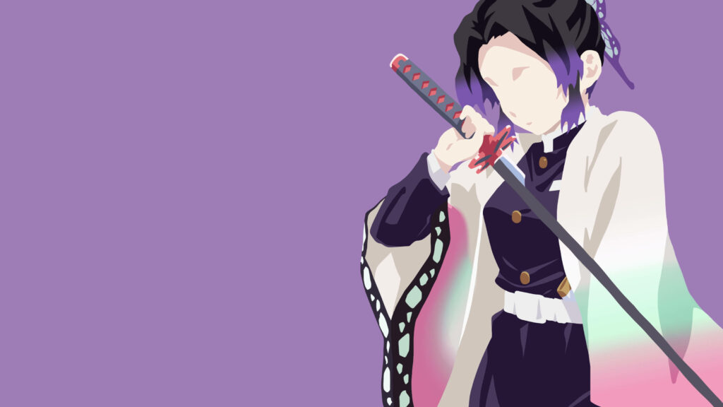 Unleashing the Demon Slayer: Epic Shinobu Vector Art Wallpaper for your PFP