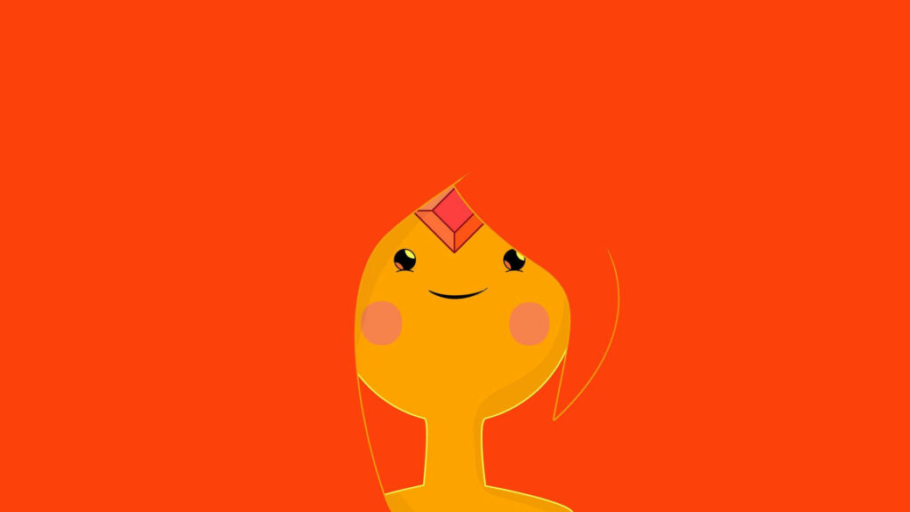 Blazing with Joy: Flame Princess Smiles Through Adventure Time Wallpaper
