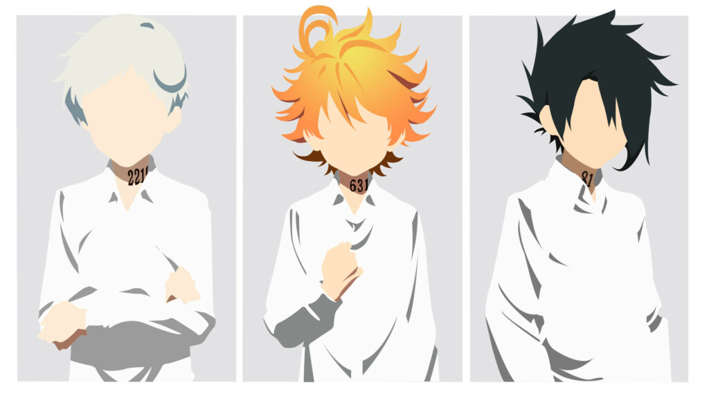 Seamless Fanciful Promised Neverland Trio Digital Art Wallpaper