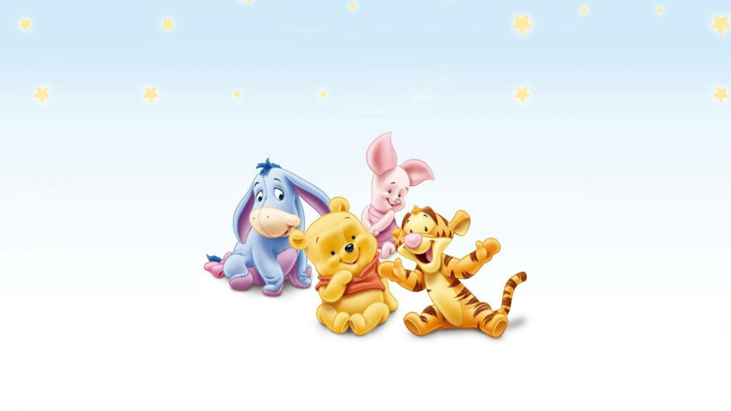 Pixel Perfect: Baby Pooh and Friends Take Center Stage in this Disney Laptop Wallpaper
