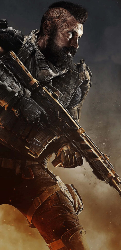 Call of Duty Black Ops 4 Tattooed Soldier with Gun Wallpaper