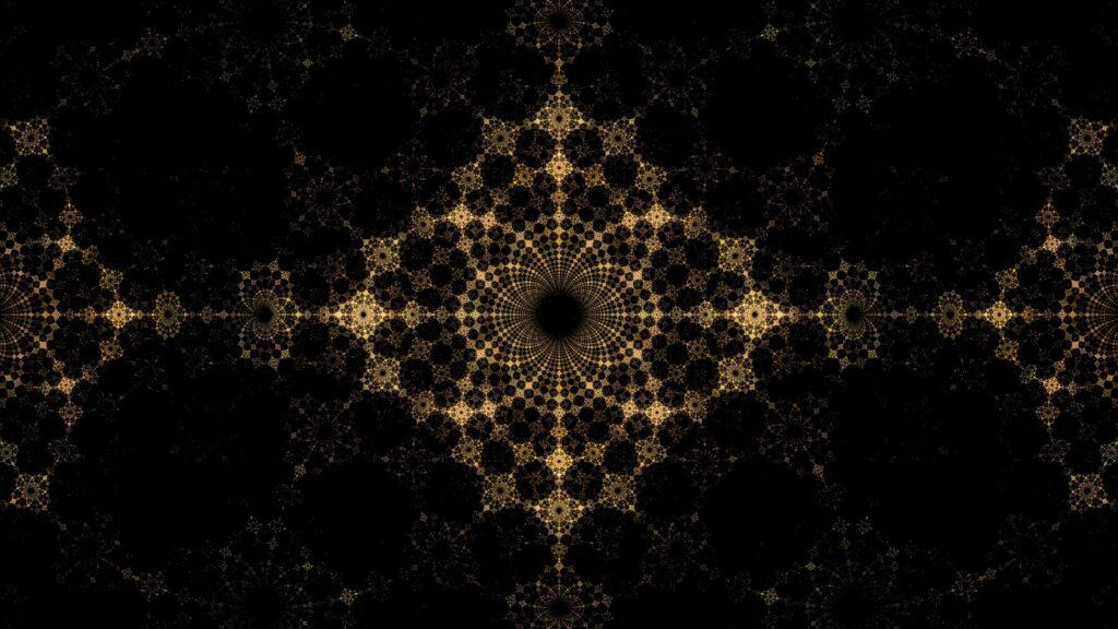 Golden Fractal Pattern Wallpaper - Intricate Abstract Design 3840x2160