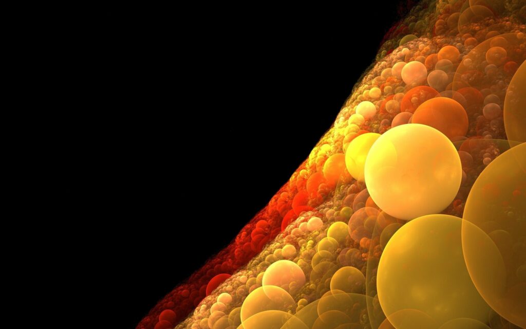 Vibrant Glowing Circles Wallpaper - Yellow to Red Gradient Background