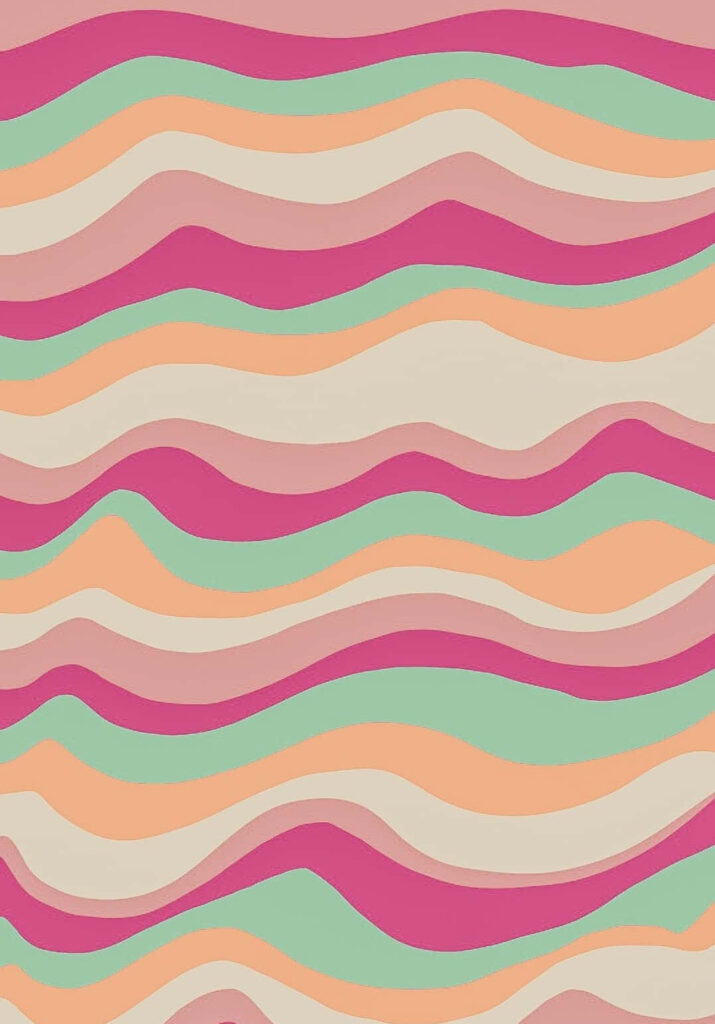70's Groovy Wallpaper: Vibrant Wavy Patterns in Retro Colors