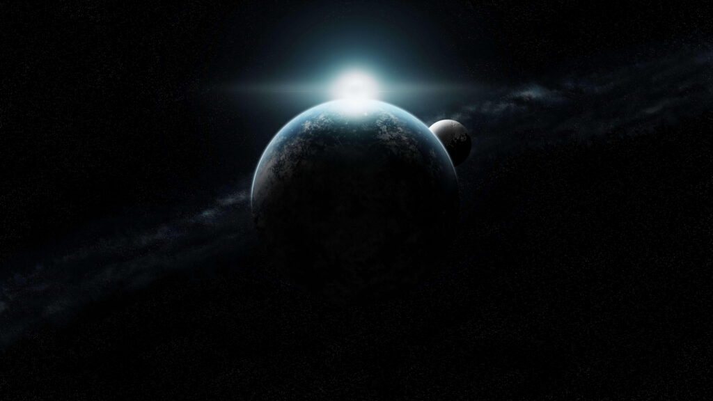 Universe: Stunning Earth and Moon Astronomical Object Background Photo Wallpaper