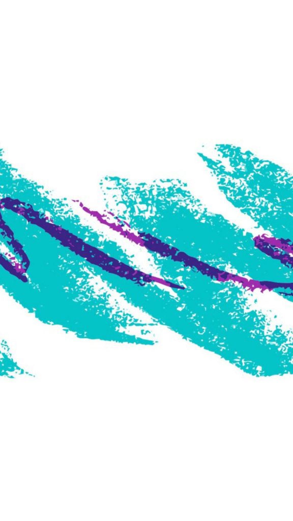 90s jazz pattern wallpaper with teal purple abstract brushstrokes on white retro background