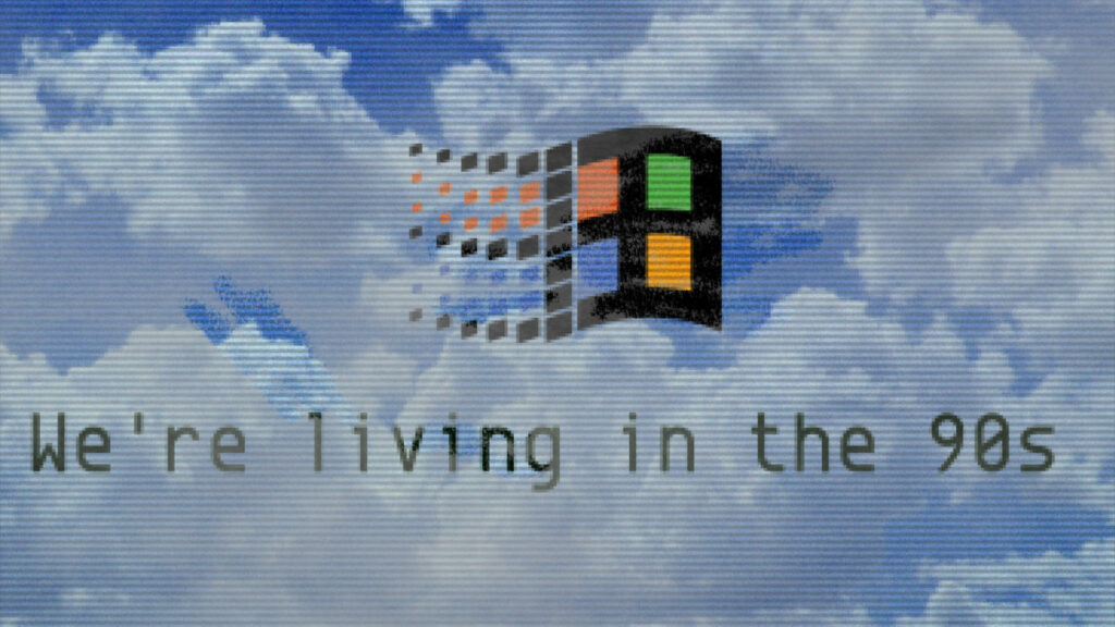 Retro Windows Nostalgia Embracing the 90s - Dreamy Vaporwave Desktop Aesthetic Wallpaper
